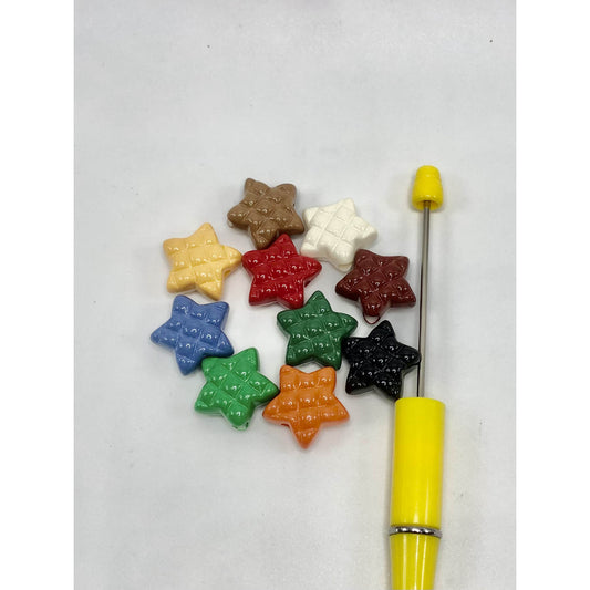 Textured Star Shape Acrylic Beads