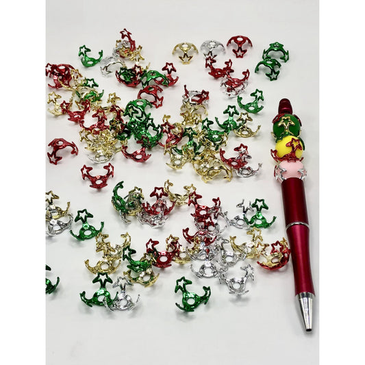 Christmas Acrylic Bead Cage Bead Cap for 16mm Beads Star Shape Glossy PLEASE READ DESCRIPTION