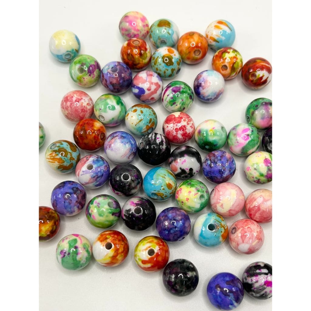 Oil Painting Stoving Varnish Acrylic Beads, Random Mix Color