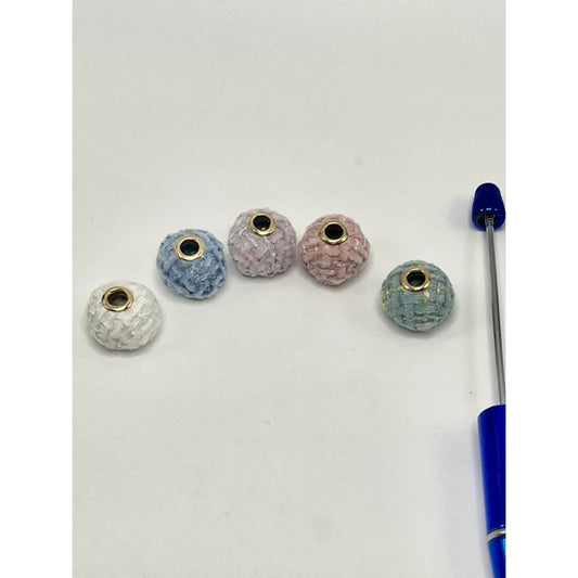 Woven Fabric Beads, Mix of Designer Inspired Styles and Colors, Size 16mm by 13mm