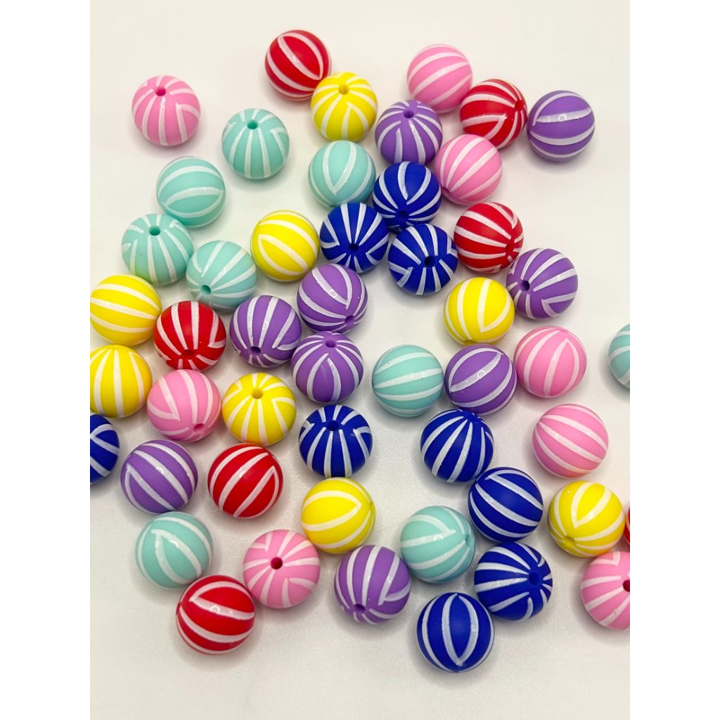 Candy Printed Silicone Beads