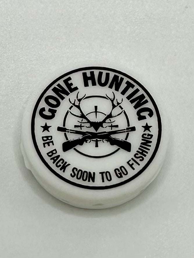 Gone Hunting Be Back Soon to Go Fishing Silicone Focal Beads