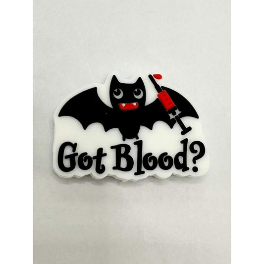 Got Blood Vampire Bat Syringe Halloween Cute Scary Silicone Focal Beads