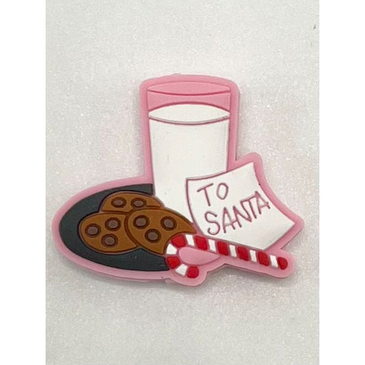 To Christmas Santa Cookies Milk Candy Cane Silicone Focal Beads