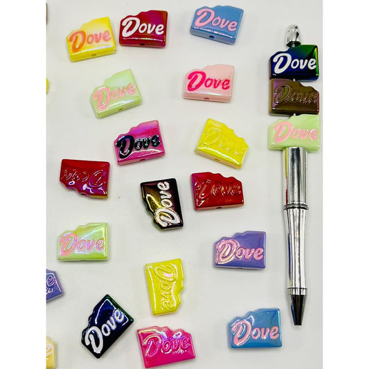 Dove Chocolate Acrylic Beads, 18mm by 24mm, WQ