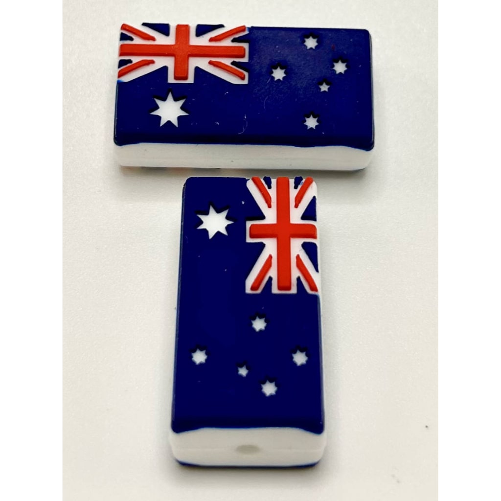 Australian Flag Ozzy Silicone Focal Beads