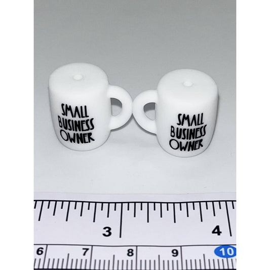 Small Business Owner Coffee Mug 3D Silicone Focal Beads