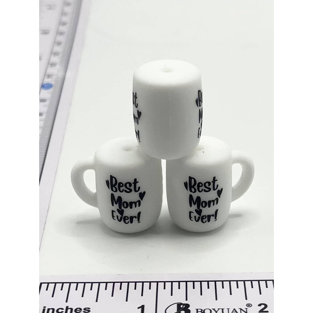 Best Mom Ever Mug 3D Silicone Focal Beads