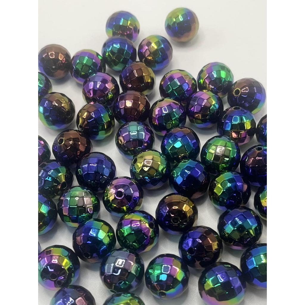 Faceted Disco Acrylic Beads with UV Finish 16mm