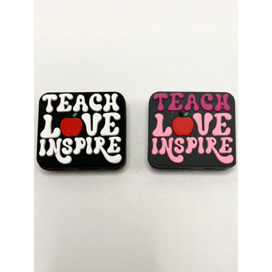 Teach Love Inspire Silicone Focal Beads