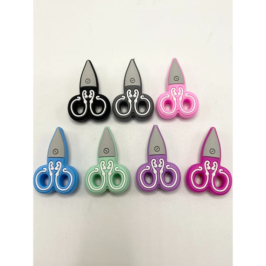 Scissors Hair Dresser Coiffeur Barber Silicone Focal Beads, Random Mix Color