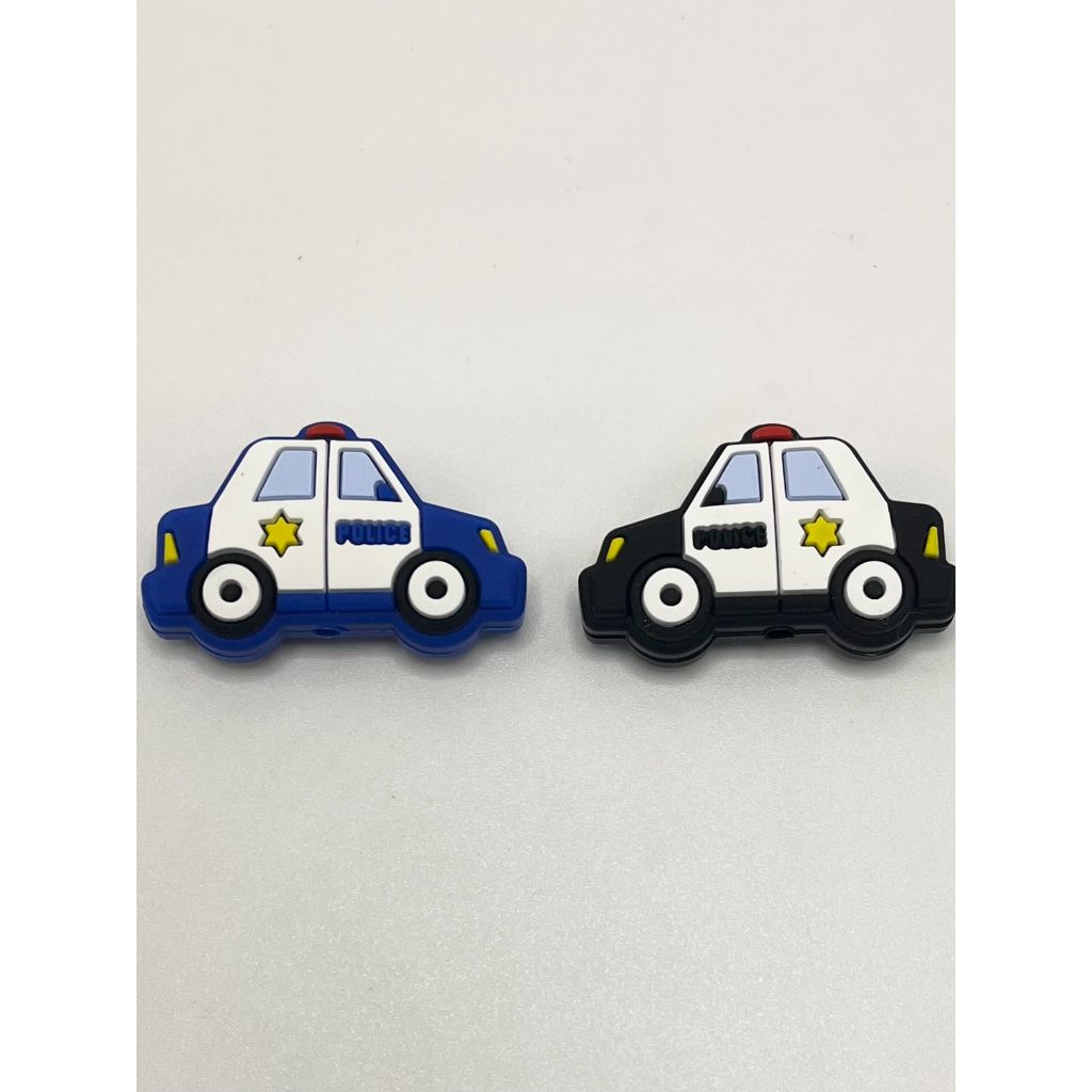 Police Car Silicone Focal Beads