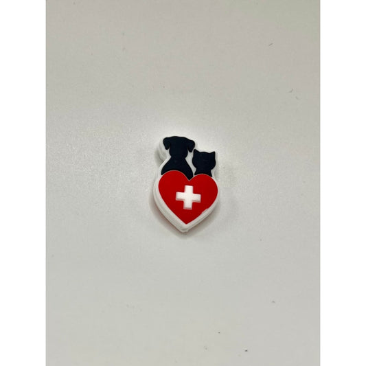 Cat Dog Vet Cross Heart Silicone Focal Beads