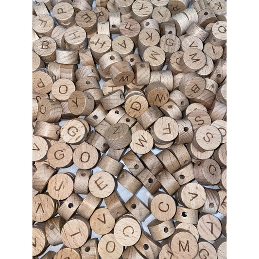 Wooden Beads with Letters