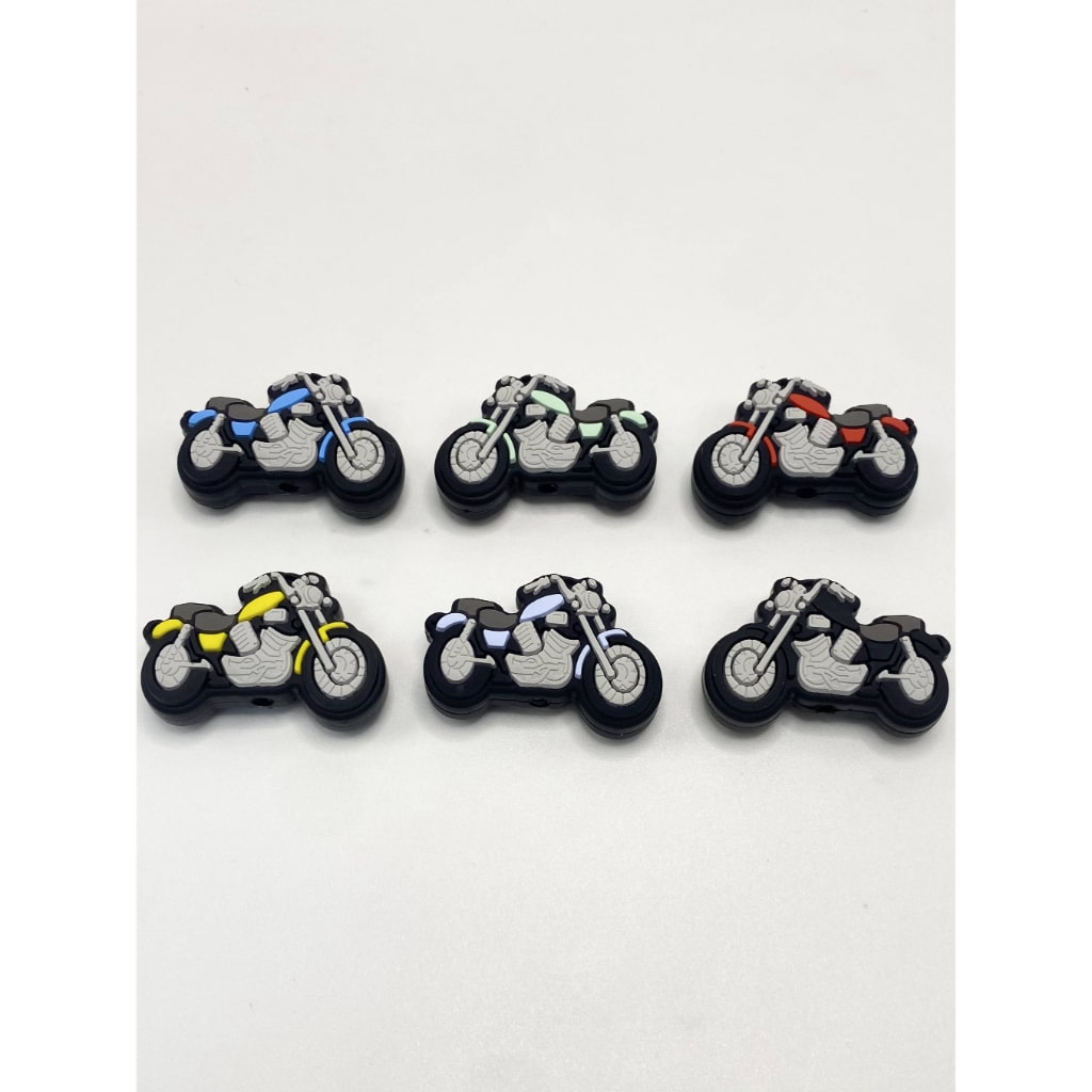 Motorbike Bike Motorcycle Harley Silicone Focal Beads Random Mix