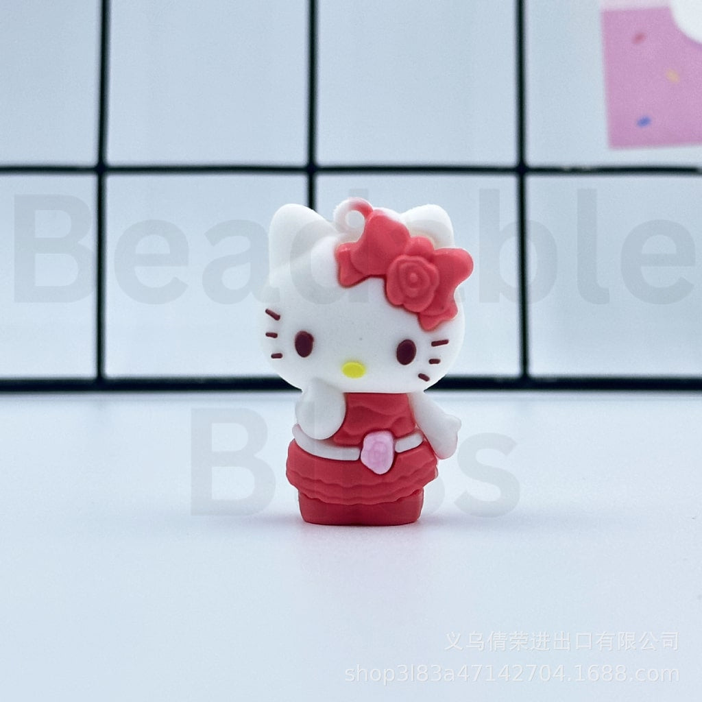 Large 3D Cute Sanri HK Kurom Melod Cinnamorol PVC Pendants for Keychain, Around 32-55MM