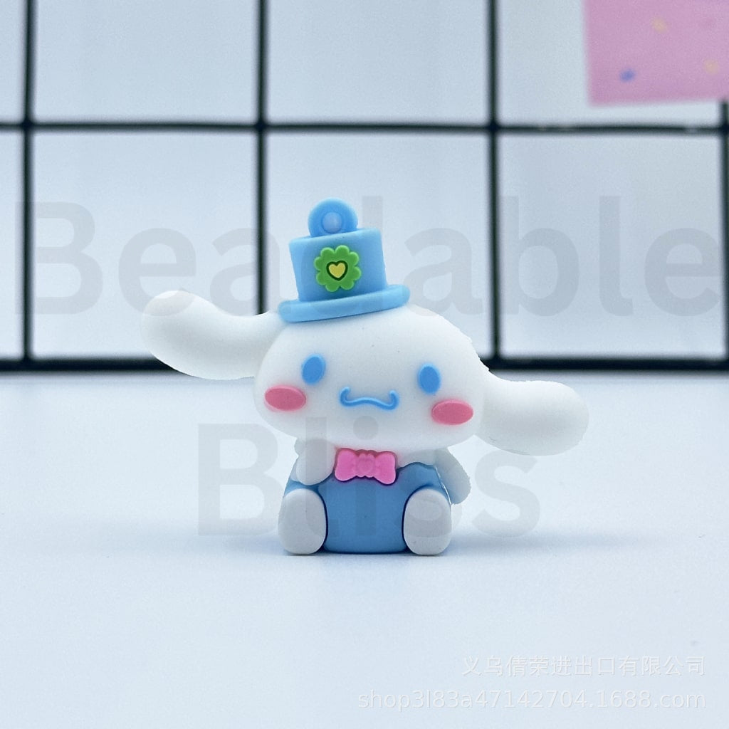 Large 3D Cute Sanri HK Kurom Melod Cinnamorol PVC Pendants for Keychain, Around 32-55MM