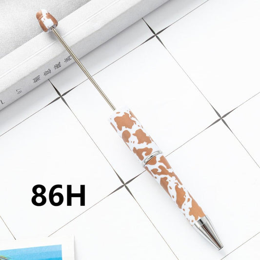 White and Brown Cow Printed Beadable Pens Number 86H