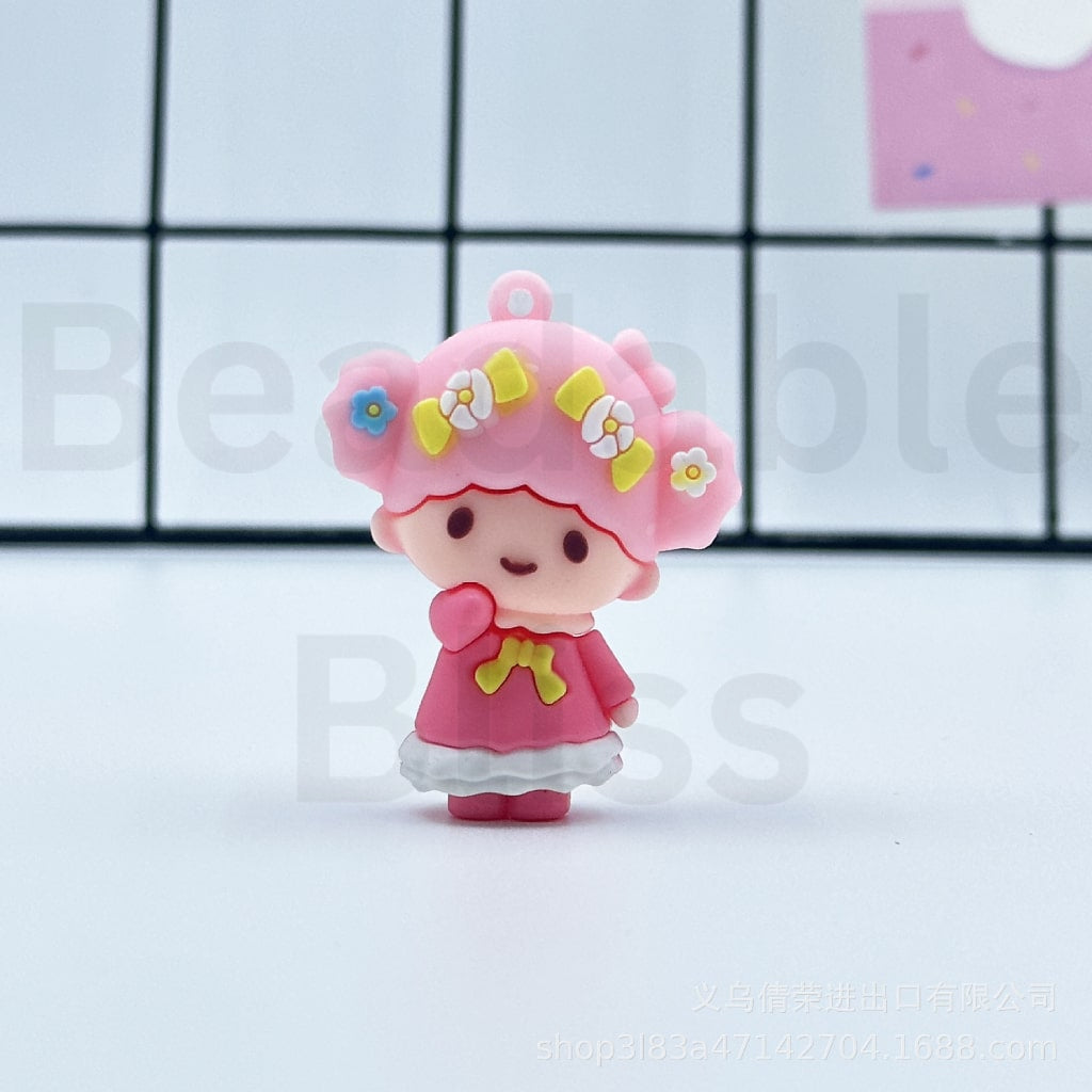 Large 3D Cute Sanri HK Kurom Melod Cinnamorol PVC Pendants for Keychain, Around 32-55MM