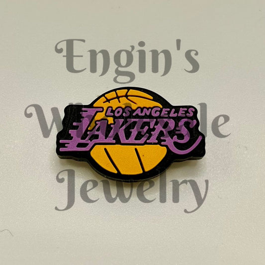 Basketball Laker Silicone Focal Beads