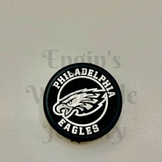 Eagles Football Round Silicone Focal Beads