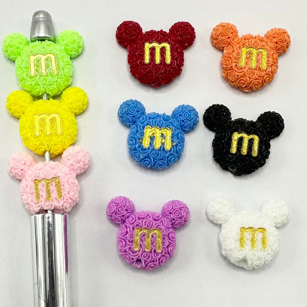 Mini Micky Cute Flower Design Acrylic Beads 22*26mm Random Mix