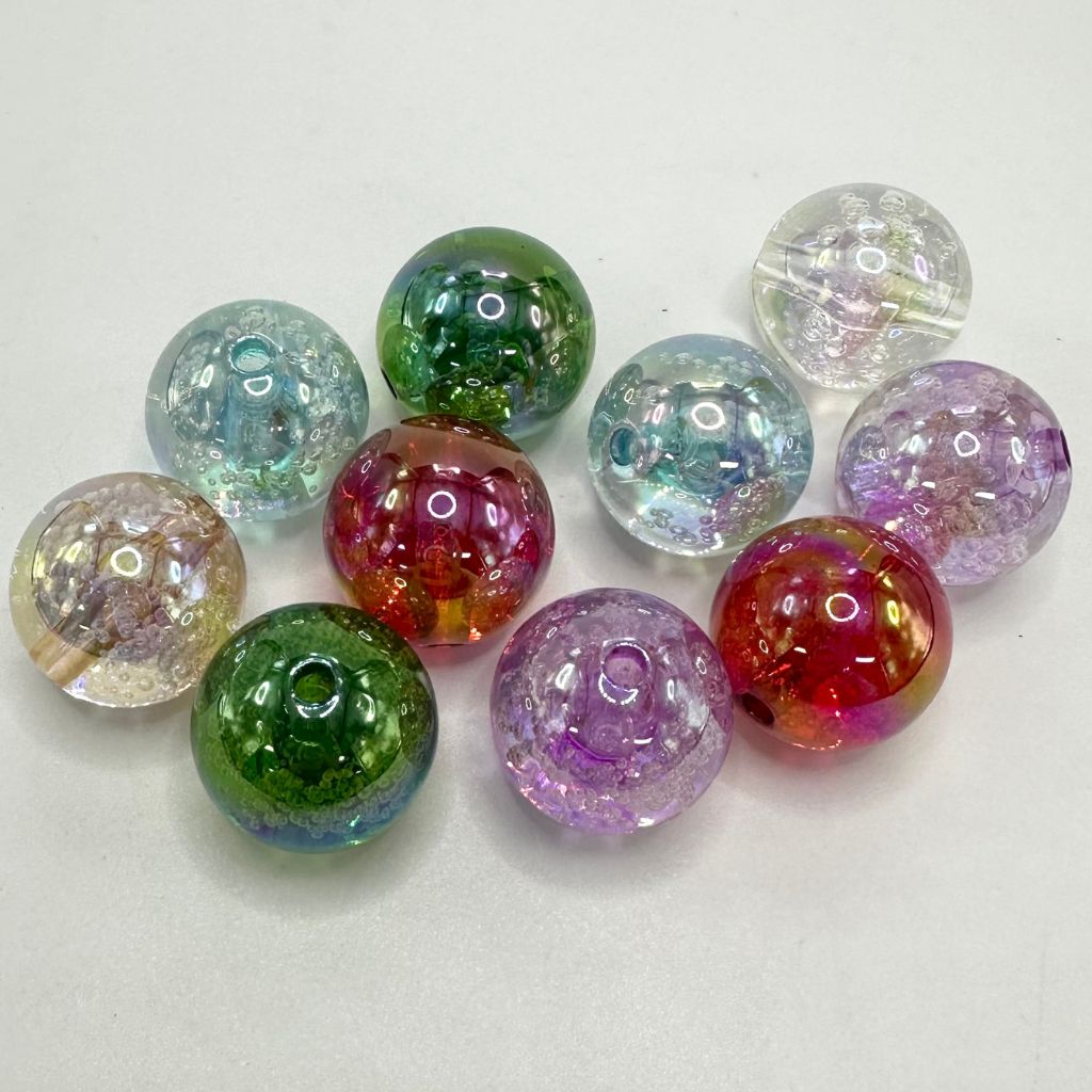 Colorful Cordial Design Textured Acrylic Beads Semi Transparent Bubble –  Beadable Bliss