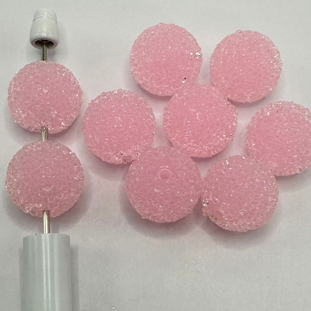 Hard Sugar Beads in Solid Colors Clear Rhinestones Candy Round 20mm