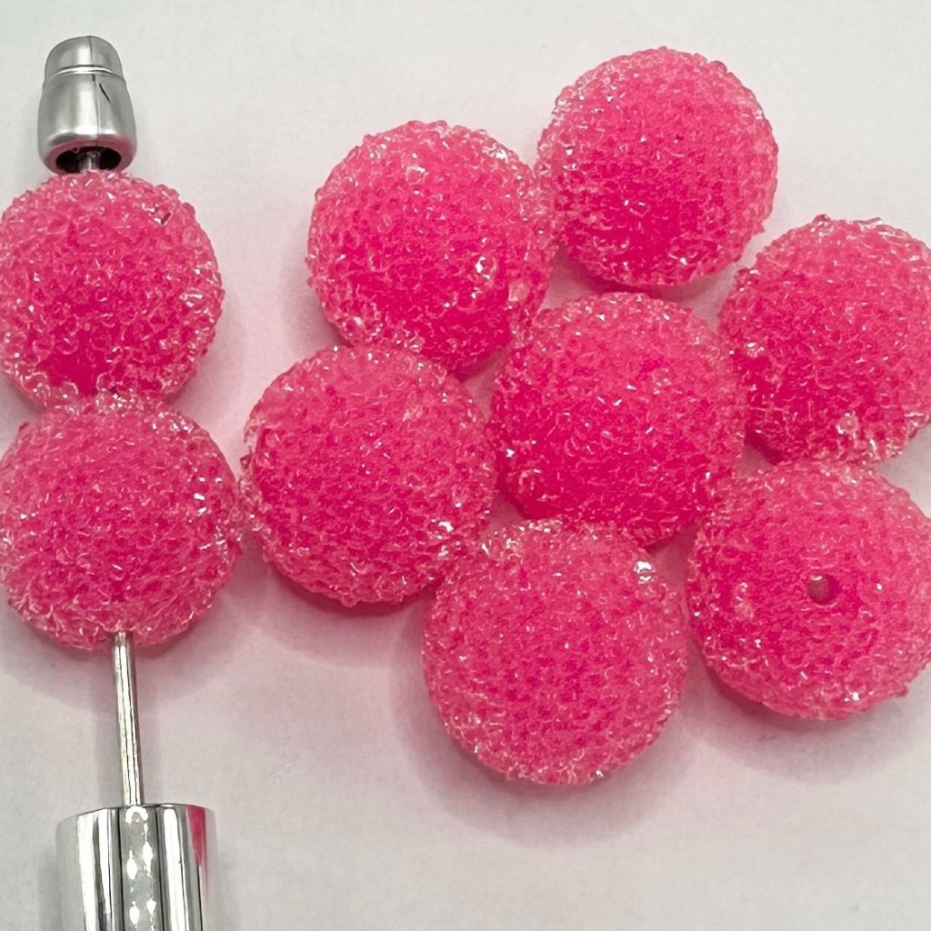 Hard Sugar Beads in Solid Colors Clear Rhinestones Candy Round 20mm