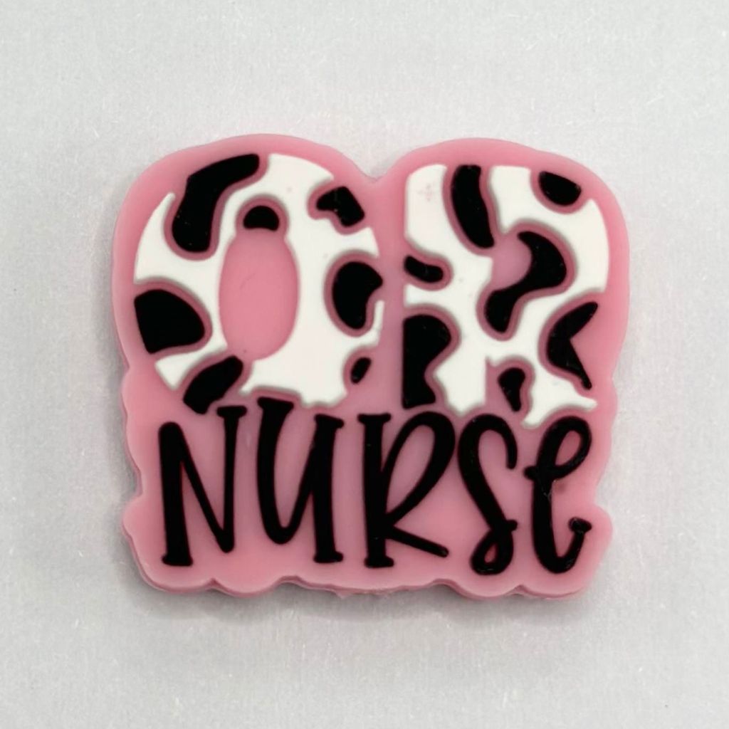 OR Nurse Cow Print Health Medical Hospital Silicone Focal Beads