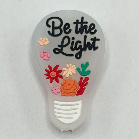 Bulb Be the Light with Colorful Flowers Hope Inspiration Silicone Focal Beads