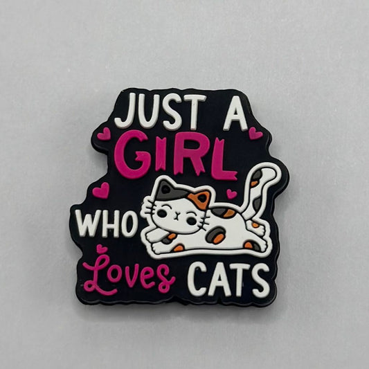 Cat Lovers Just a Girl who Loves Cats Silicone Focal Beads