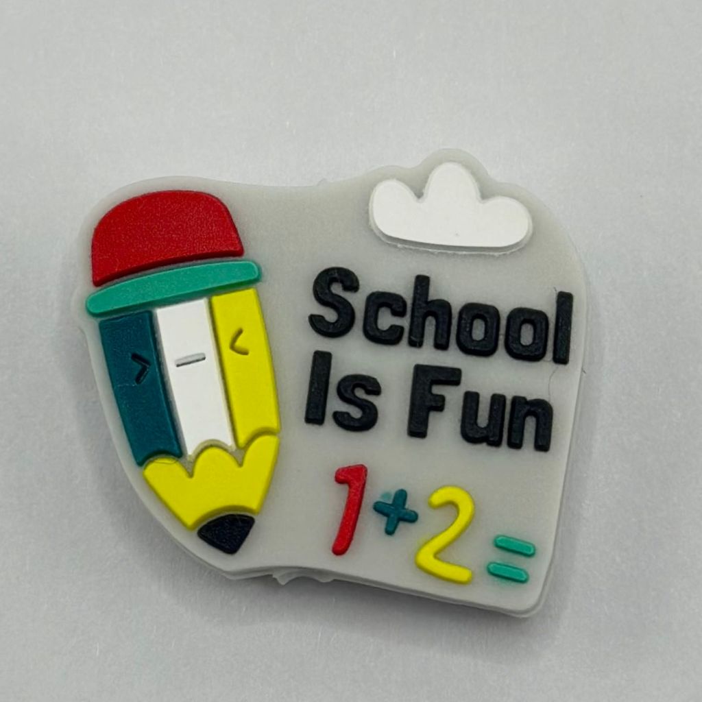 Primary School is Fun Math Education Inspired Silicone Focal Beads