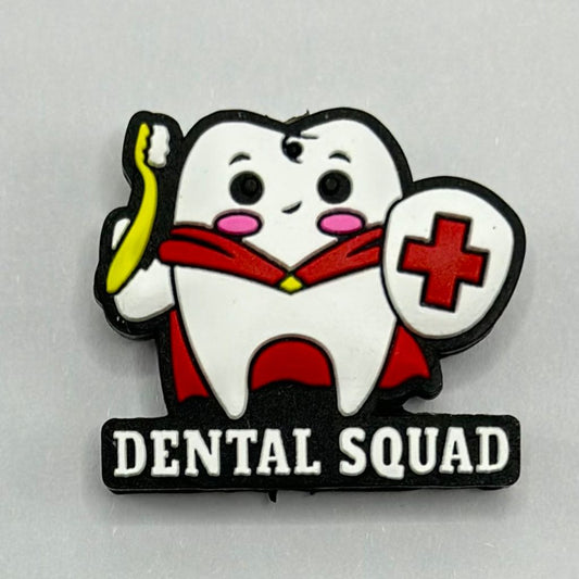 Dental Squad Dentist Dent Tooth Toothpaste Toothbrush Silicone Focal Beads