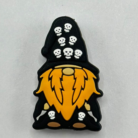 Black Pirate Gnome with Skull Hat Captain Halloween Silicone Focal Beads