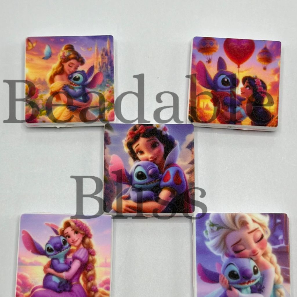 Fairy Tale Inspired Unique and Charming Cute Princess and Blue Monster Silicone Focal Beads