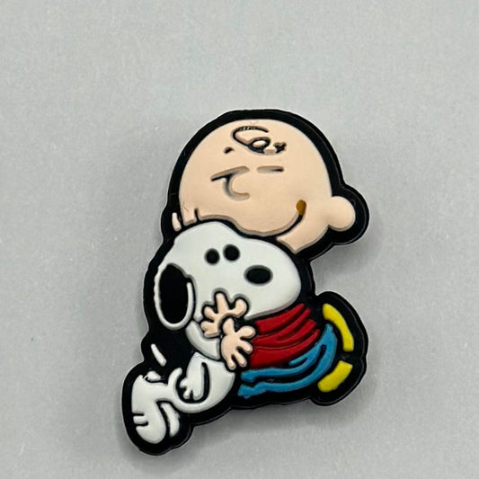 Cartoon Bald Charlie and Dalmatian Cute White Dog Peanut Silicone Focal Beads