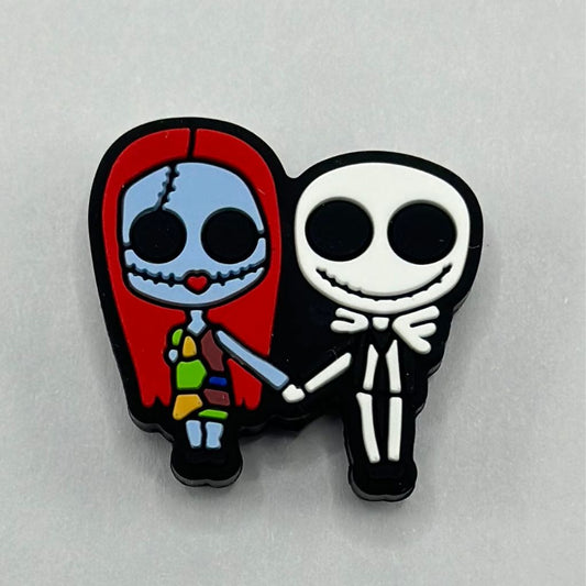 Salli and Jak Cute Cartoon Zombie Skull Christmas Nightmare Silicone Focal Beads