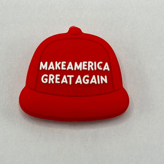 Tramp Hat Red Make America Great Again Election Republican Silicone Focal Beads