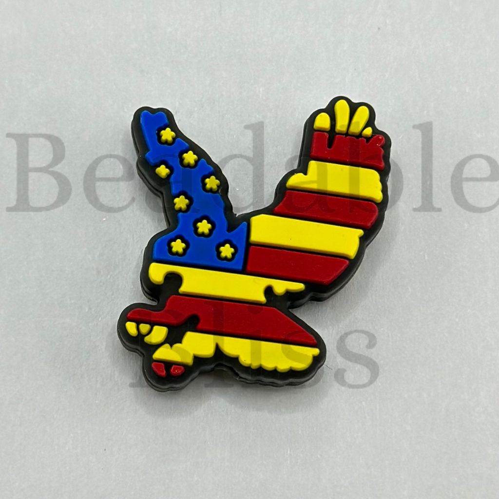 USA Flag Eagle Bird Shape Patriotic the US American Silicone Focal Beads