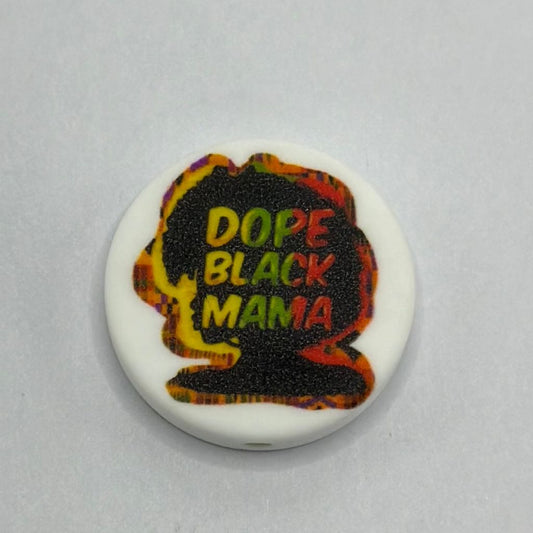 Cool Dope Black Mom Love Appreciation Juneteenth Mother Mum Silicone Focal Beads