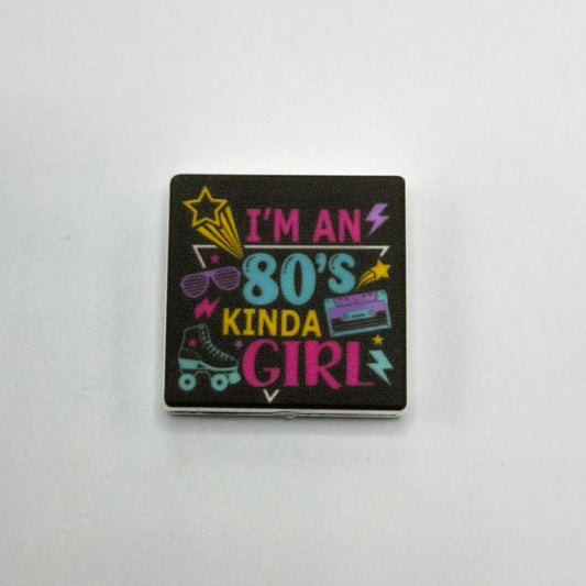 I'm an 80's Kind of Girl Casette Tape Rollerskate Silicone Focal Beads