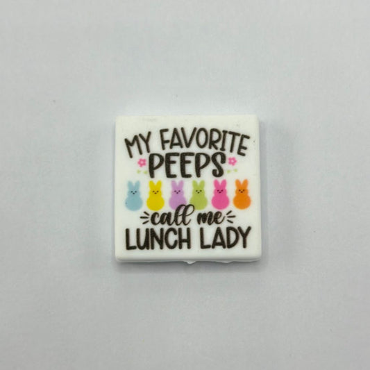 My Favorite Peeps Call me Lunch Lady Rabbit Bunny Pet Animal Silicone Focal Beads