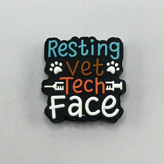 Resting Vet Tech Face Veterinary Pet Silicone Focal Beads