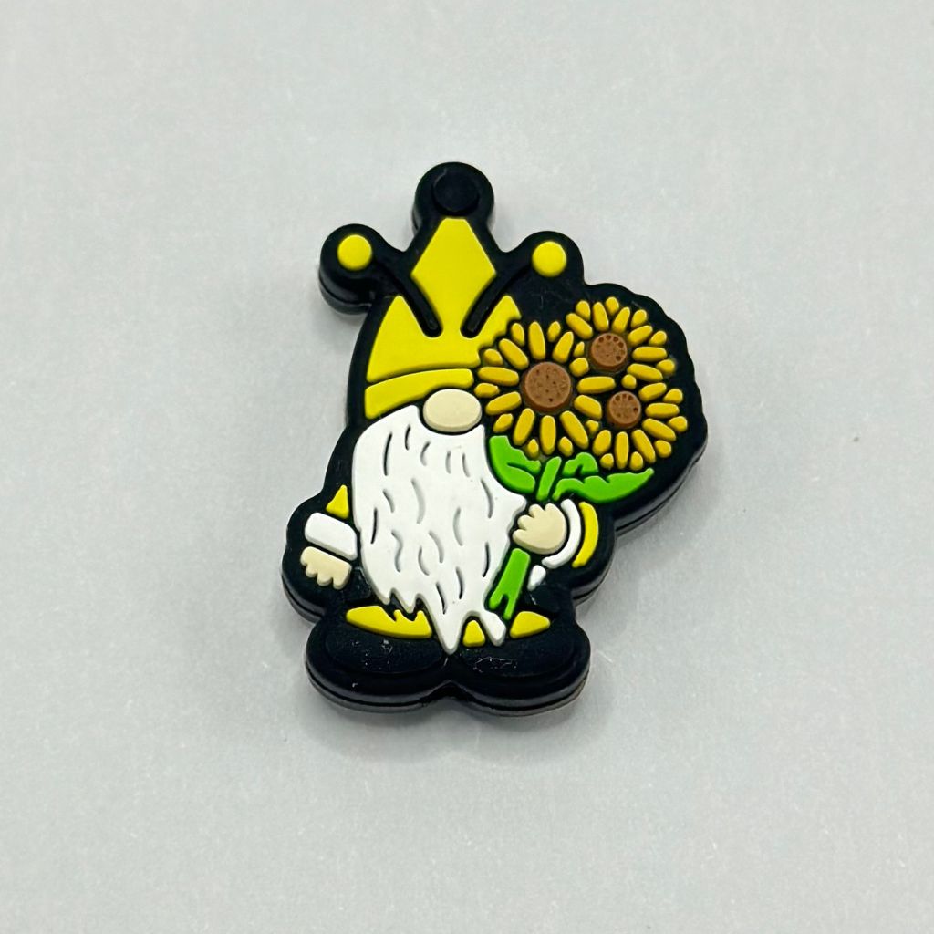 Yellow Dwarf Hold the Sunflower Gnome in Bee Costume Silicone Focal Beads