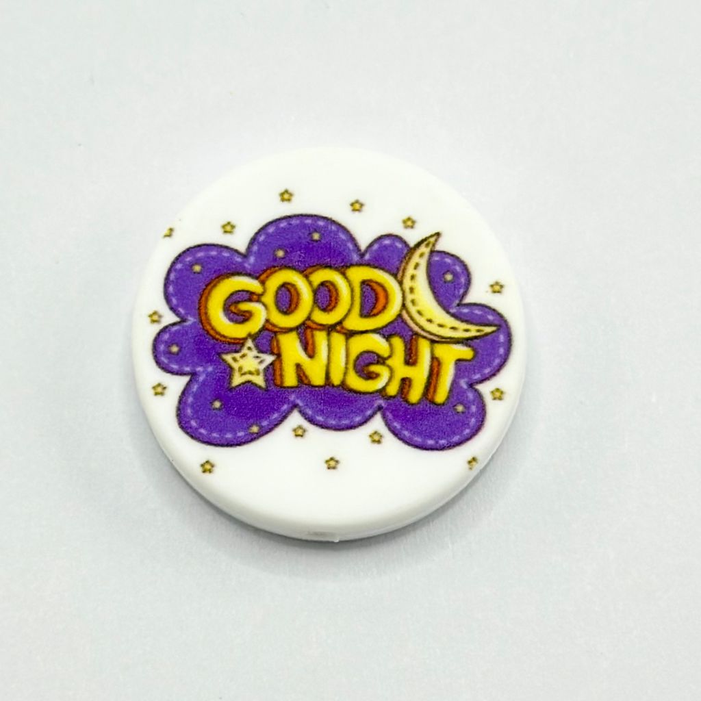 Good Night Star Crescent Moon Silicone Focal Beads