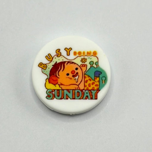 Busy Doing Sunday, Baby Love, Sunday Fun Day Vibes Silicone Focal Beads