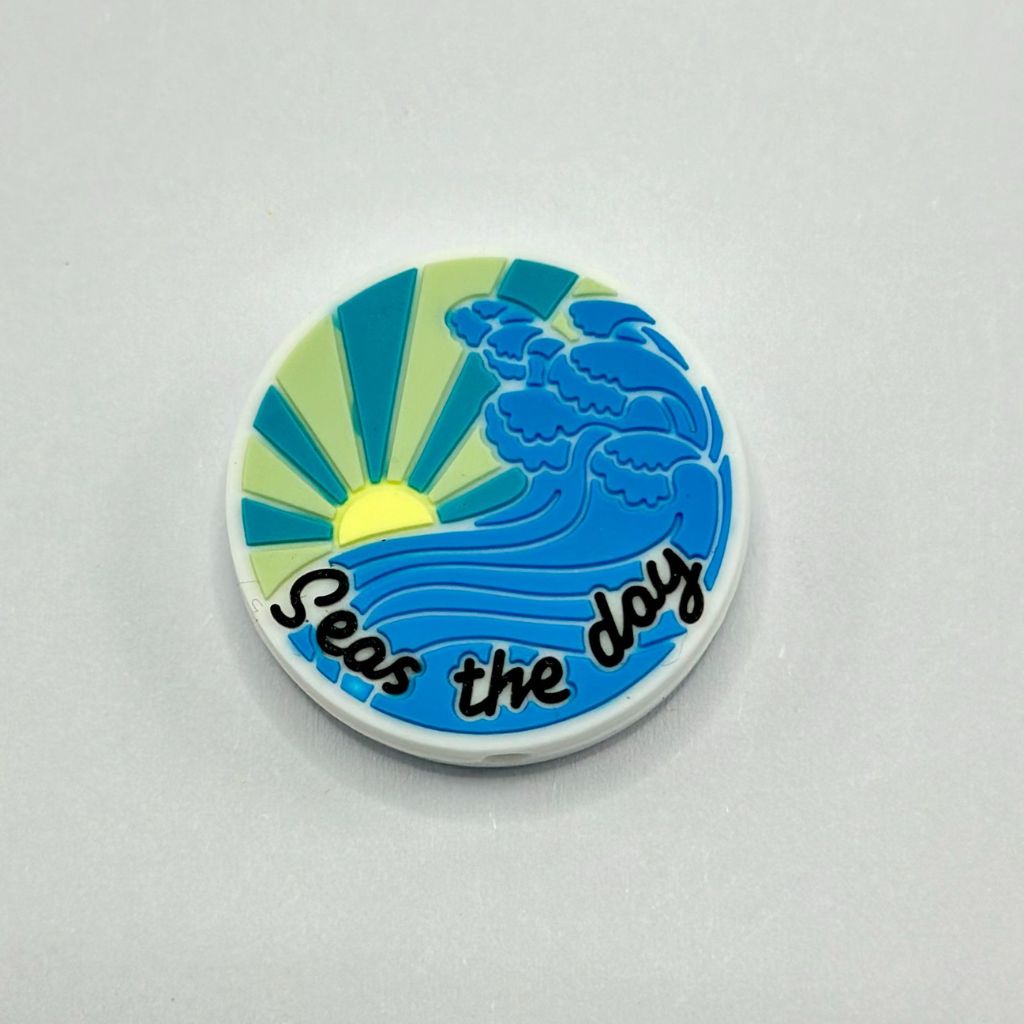 Waves and Rising Sun Seas the Day Seaside, Silicone Focal Beads