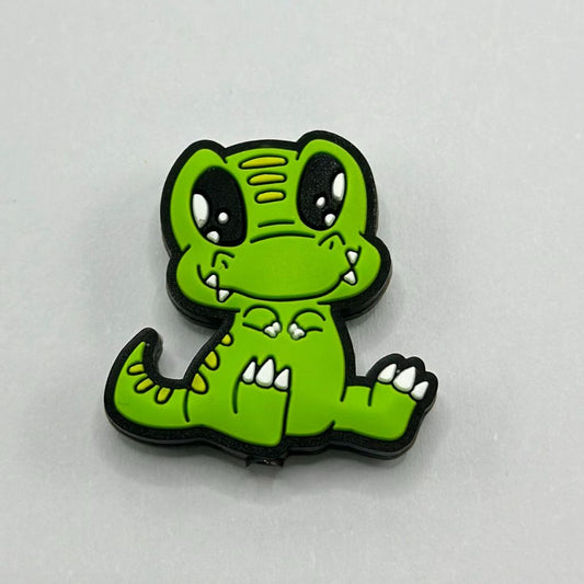 Cute Green Baby Dinosaur Crocodile Alligator Silicone Focal Beads