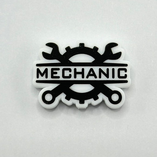 Gear and Wrench Mechanic Handyman Design Silicone Focal Beads